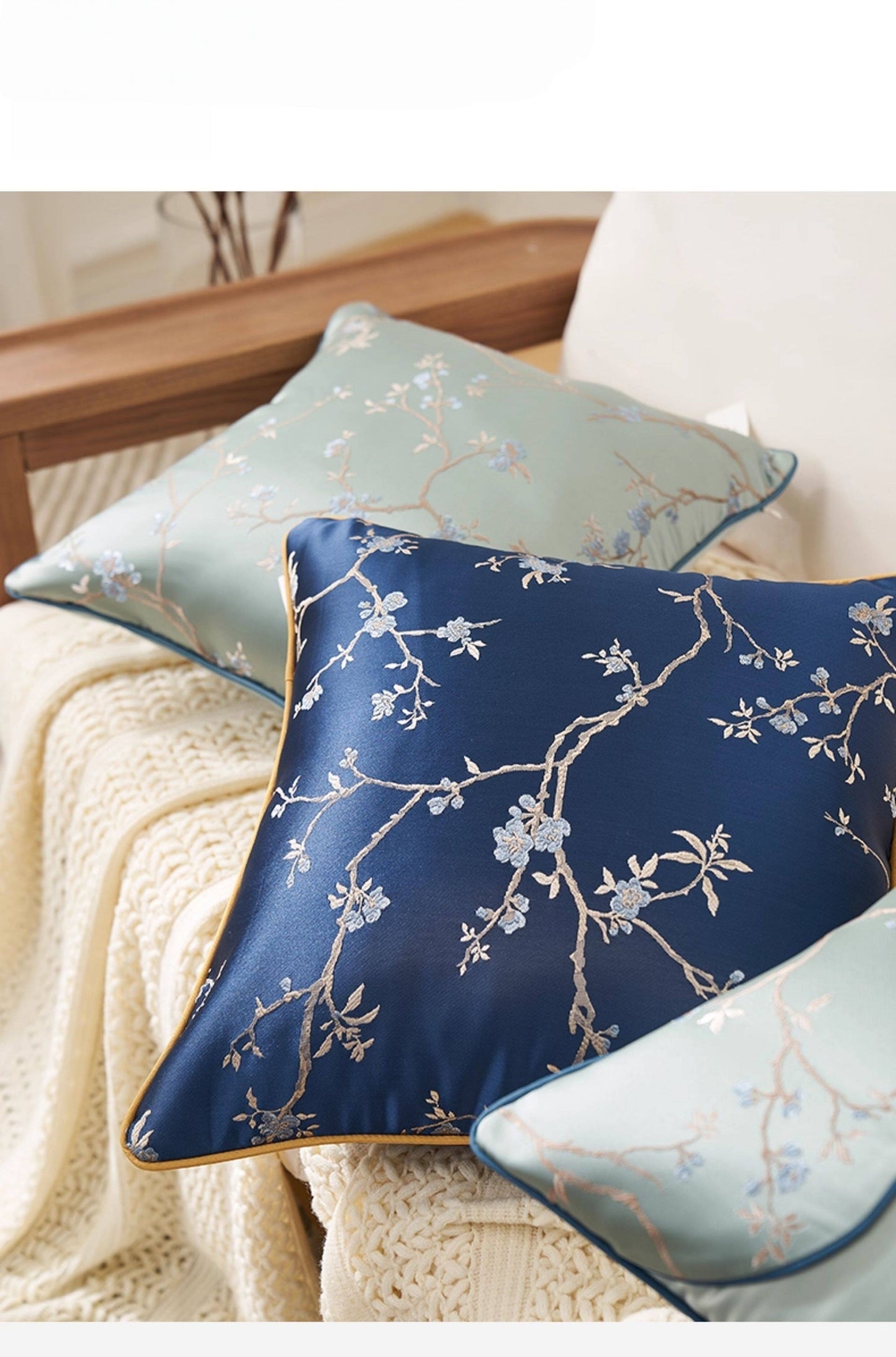 Oriental Branch Jacquard Pillow Case