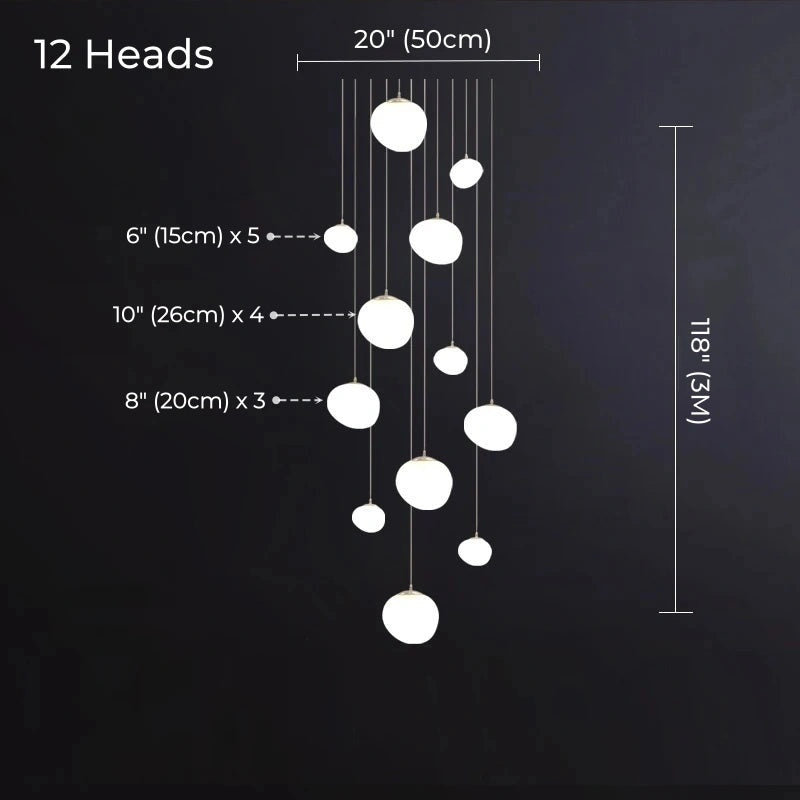 Nordic Minimalist Stone-Looking Hanging Lights for Staircase
