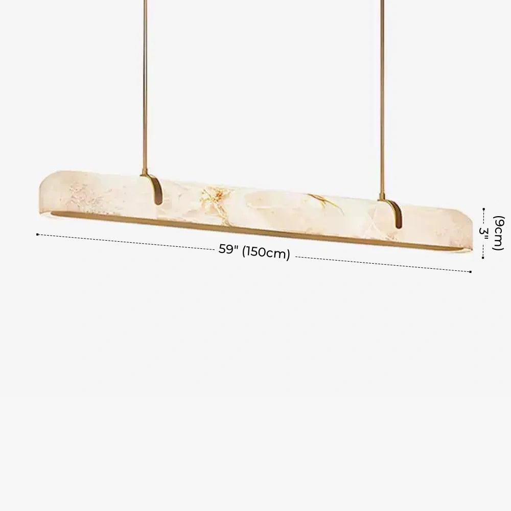 Modern Linear Kitchen Island Alabaster Pendant Light
