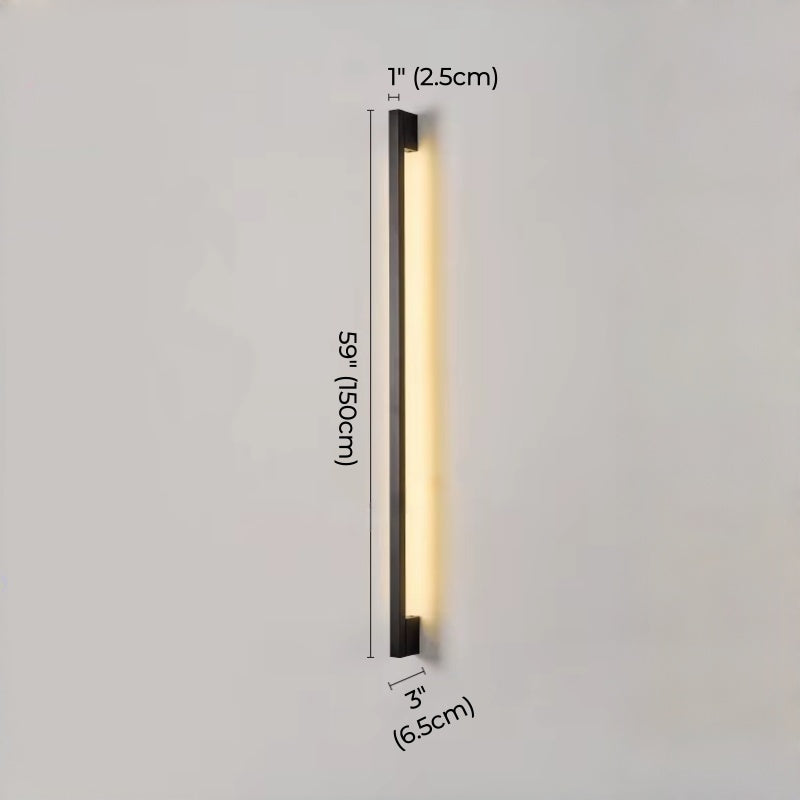 Minimalist Slim Black Waterproof LED Wall Light