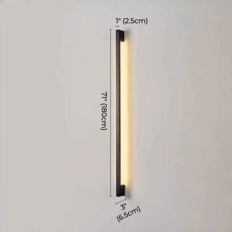 Minimalist Slim Black Waterproof LED Wall Light