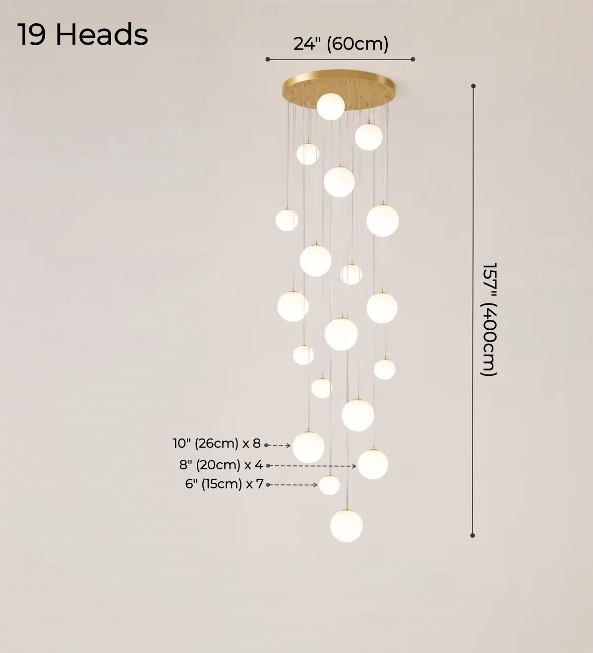 Nordic Minimalist Stone-Looking Hanging Lights for Staircase – Gold Finish