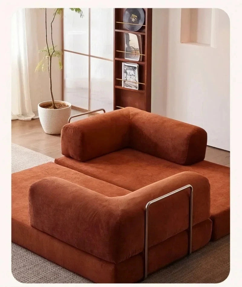 Foldable Corduroy Sofa Bed – Modern Minimalist Living Room Seating for Small Spaces