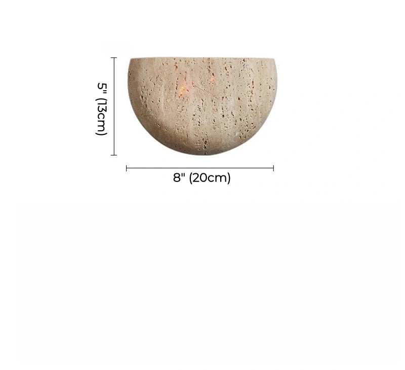 Matera Half Moon Travertine Wall Sconce