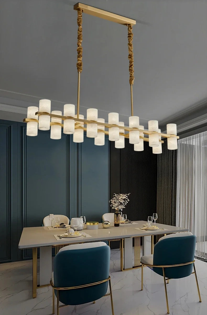 Grand Alabaster Cylinder LED Chandelier