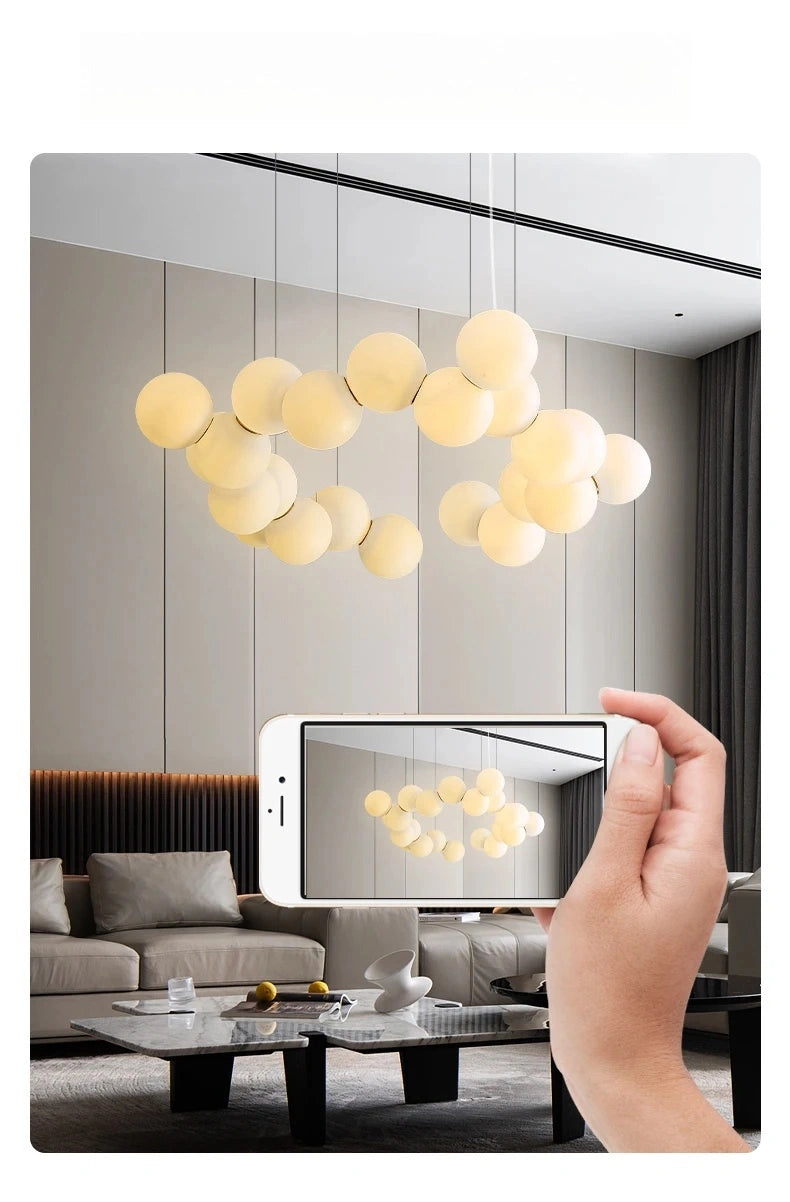 Cloud Linked Bubble Chain Pendant Light