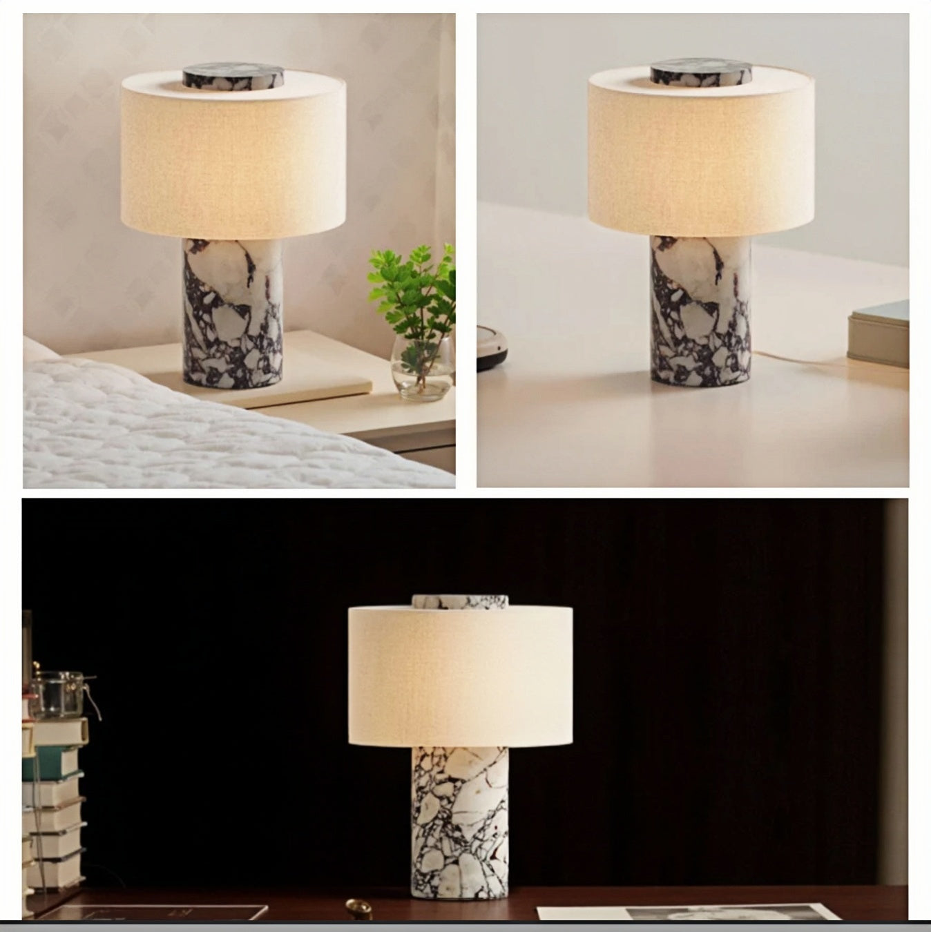 Bianca Portable Marble Table Lamp
