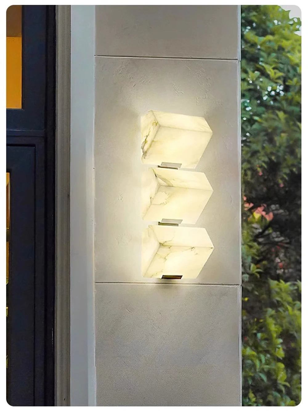 Outdoor Alabaster LED Wall Sconce, Waterproof