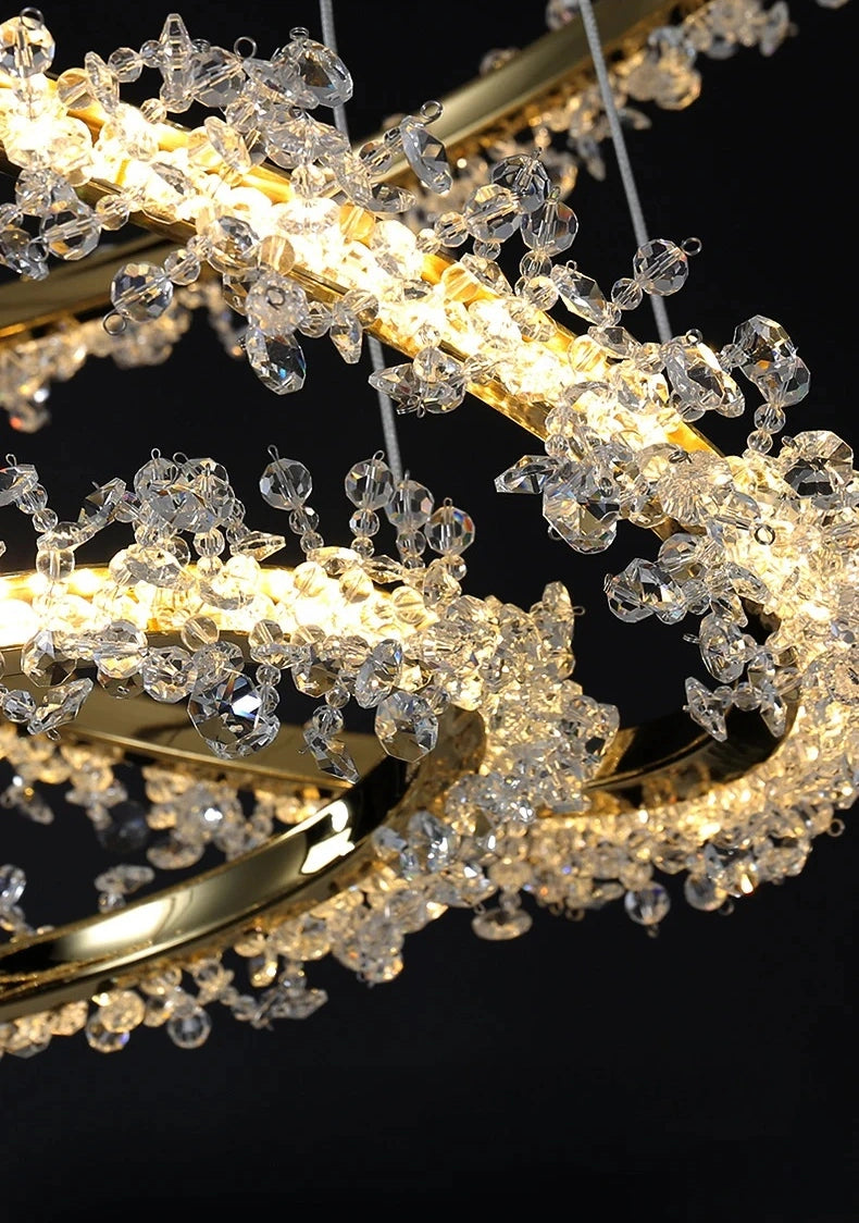 Starveil Crystal Pebbles Ring LED Chandelier
