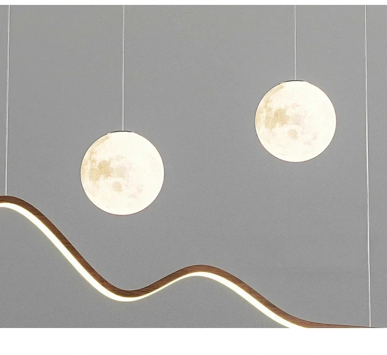 Forma Minimalist Arc LED Pendant Light with Two Globes