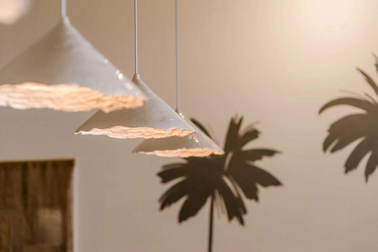 Rustic White Ceramic Pendant Light – Organic Modern Style