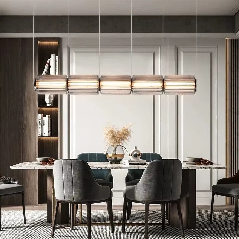 Mallory Column Glass Vertical Pendant Light