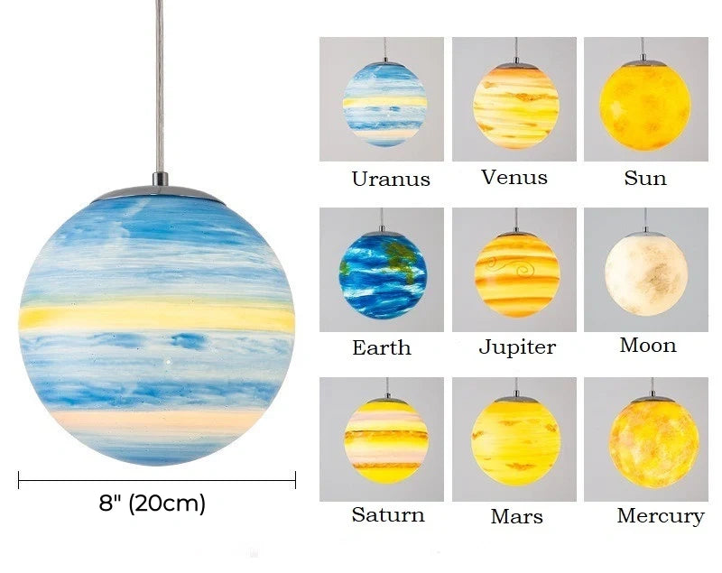 GabyBerg Planets Light Fixture – Solar System Inspired Ceiling Light for Kids’ Room or Study
