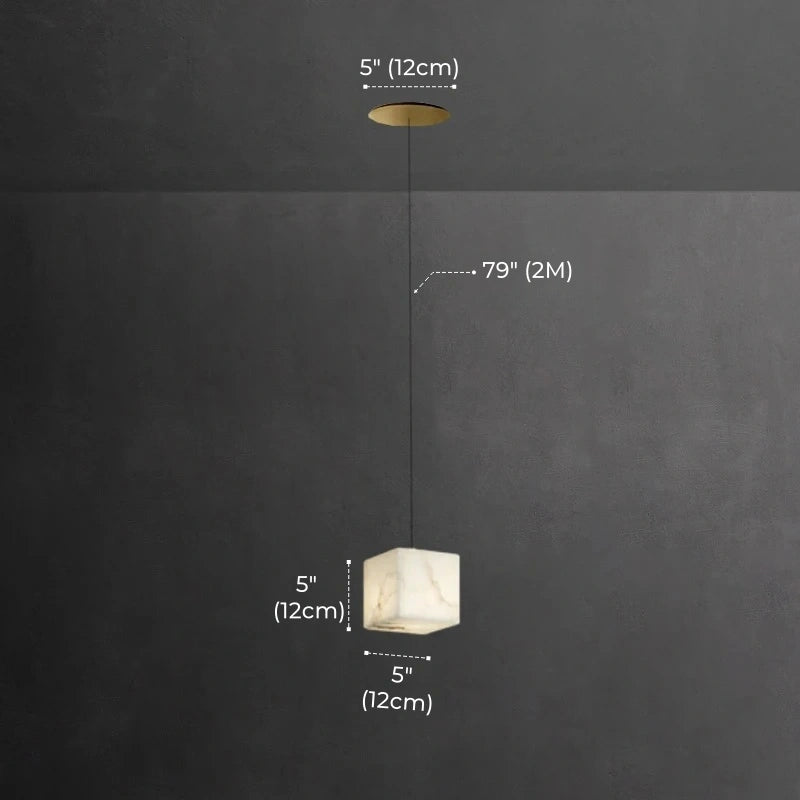 Dolomite Cluster Alabaster Cube Chandelier, Modular