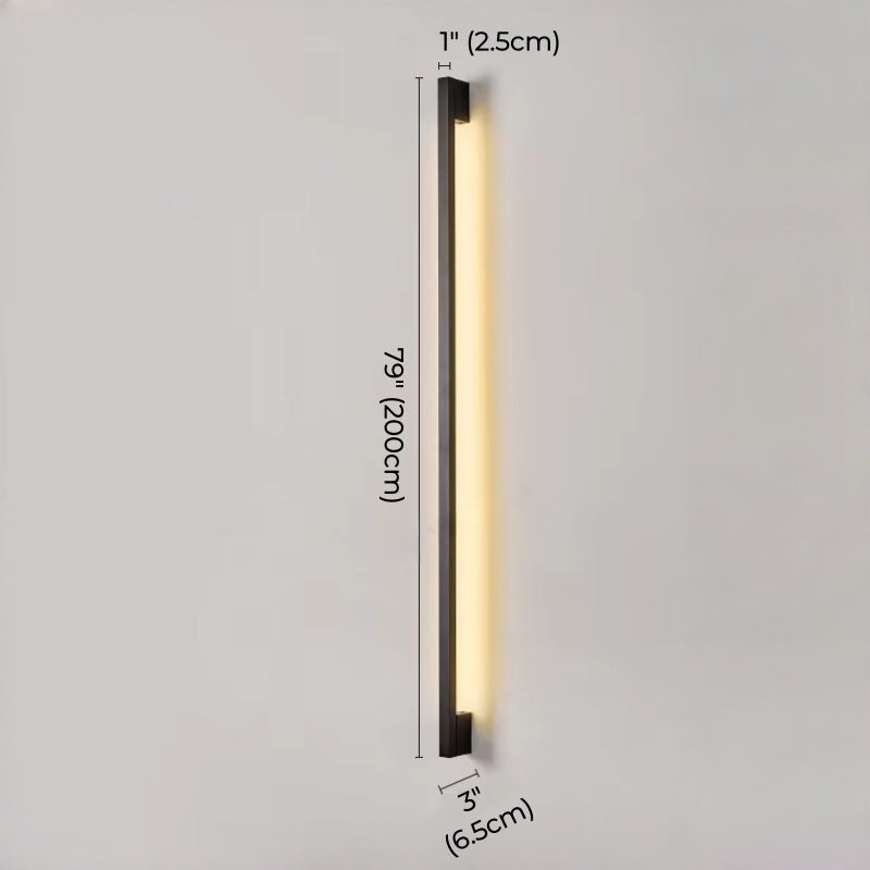 Minimalist Slim Black Waterproof LED Wall Light