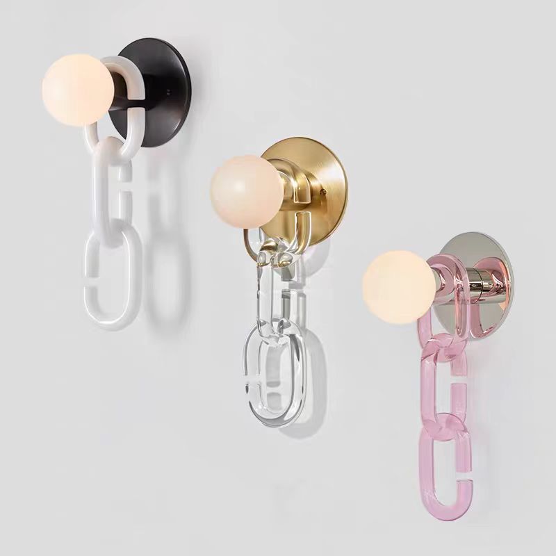 Hanging Chain Wall Sconce with Globe