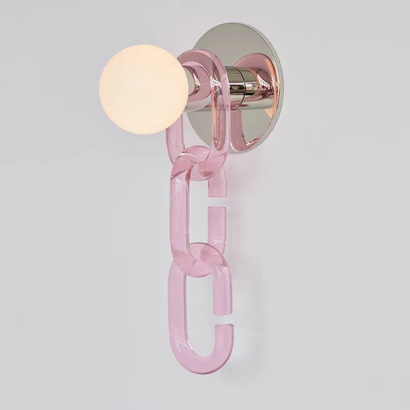 Hanging Chain Wall Sconce with Globe