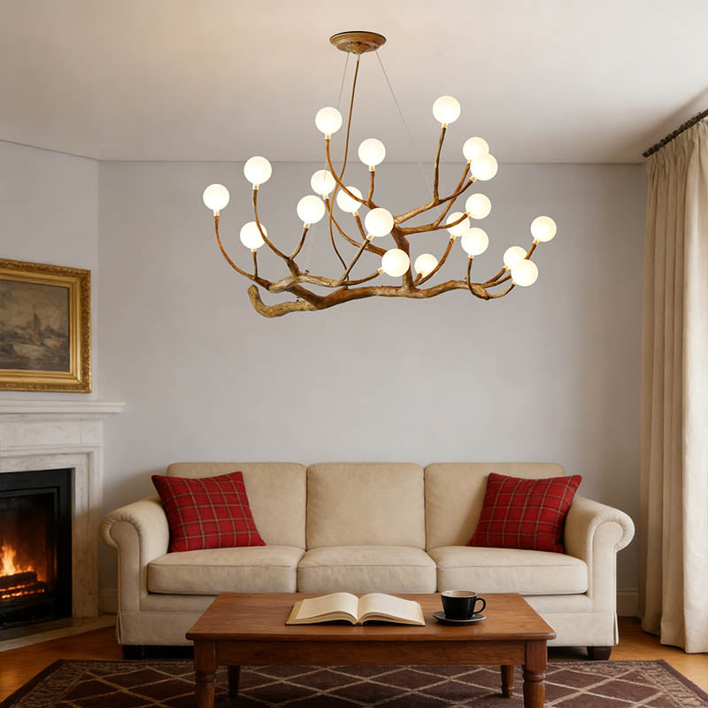 Elowen Rustic Tree Branch Chandelier, Dimmable