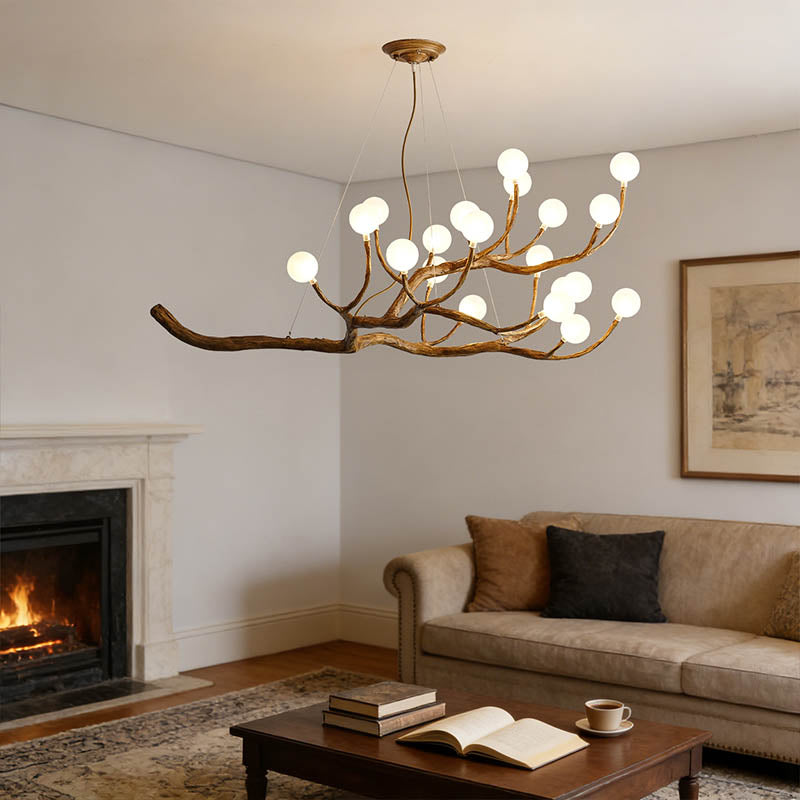 Elowen Rustic Tree Branch Chandelier, Dimmable