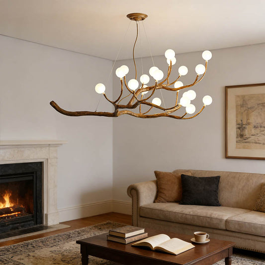 Elowen Rustic Tree Branch Chandelier, Dimmable