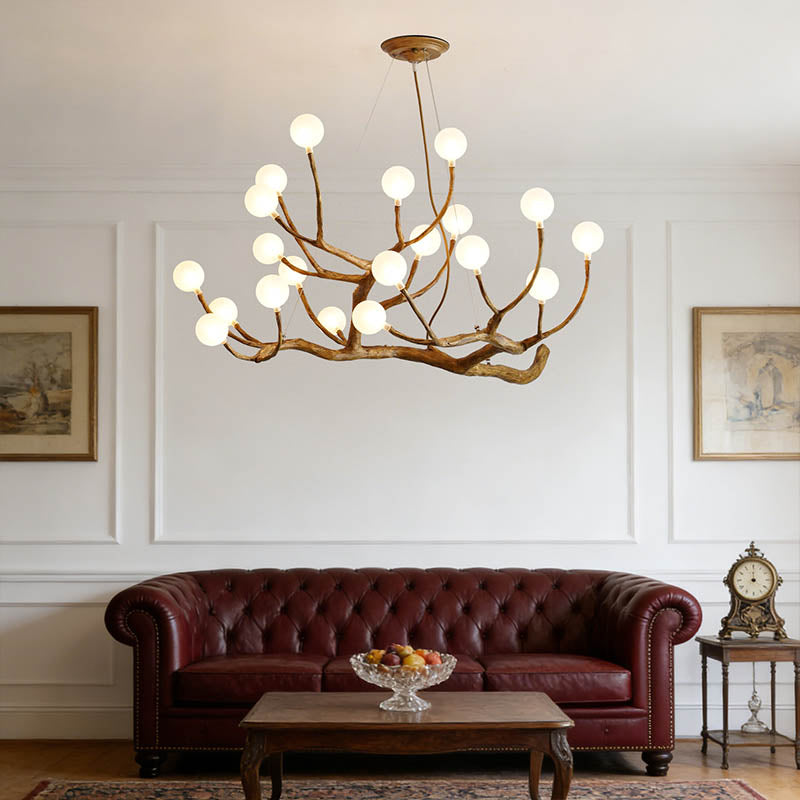 Elowen Rustic Tree Branch Chandelier, Dimmable