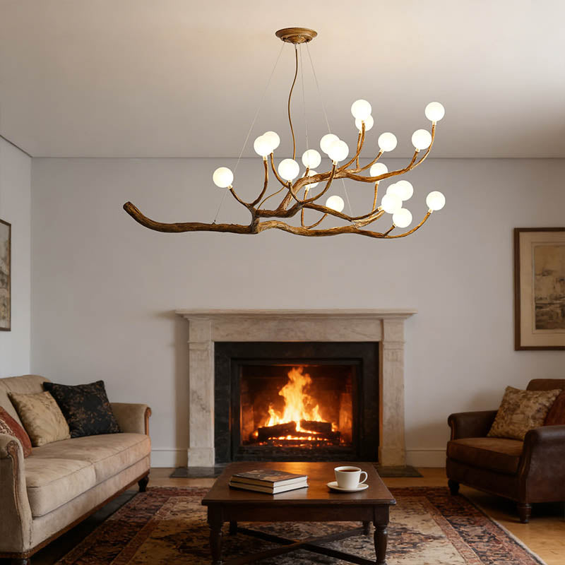 Elowen Rustic Tree Branch Chandelier, Dimmable