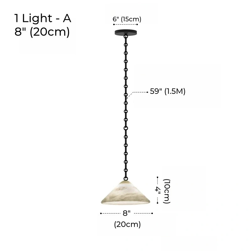 Etna Alabaster Pendant Light with Chain