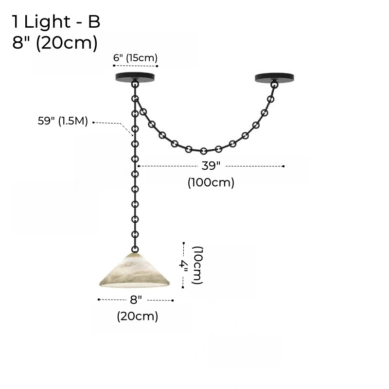 Etna Alabaster Pendant Light with Chain