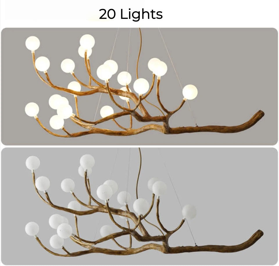 Elowen Rustic Tree Branch Chandelier, Dimmable