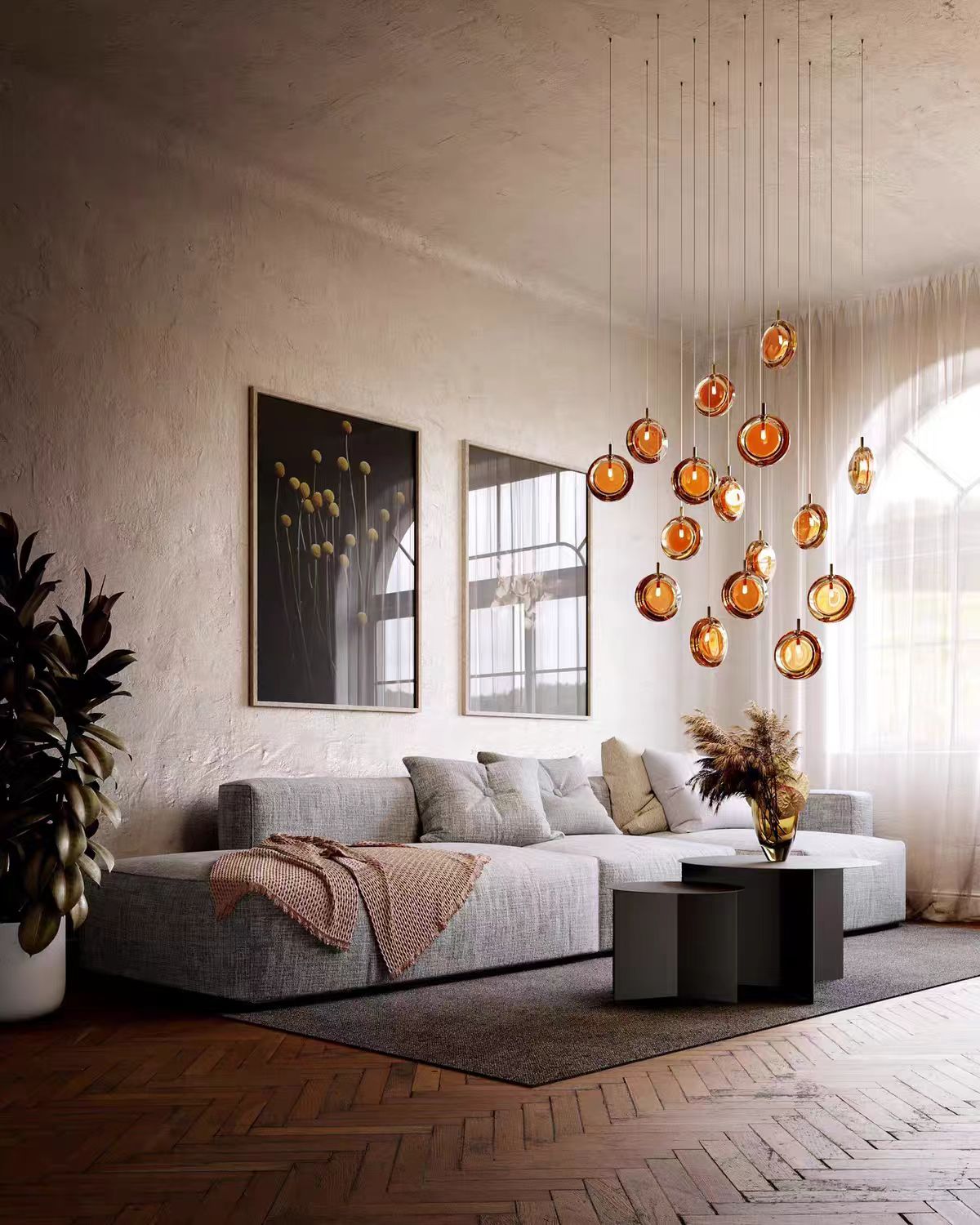 Nordic Acrylic Staircase Cluster Pendant Light