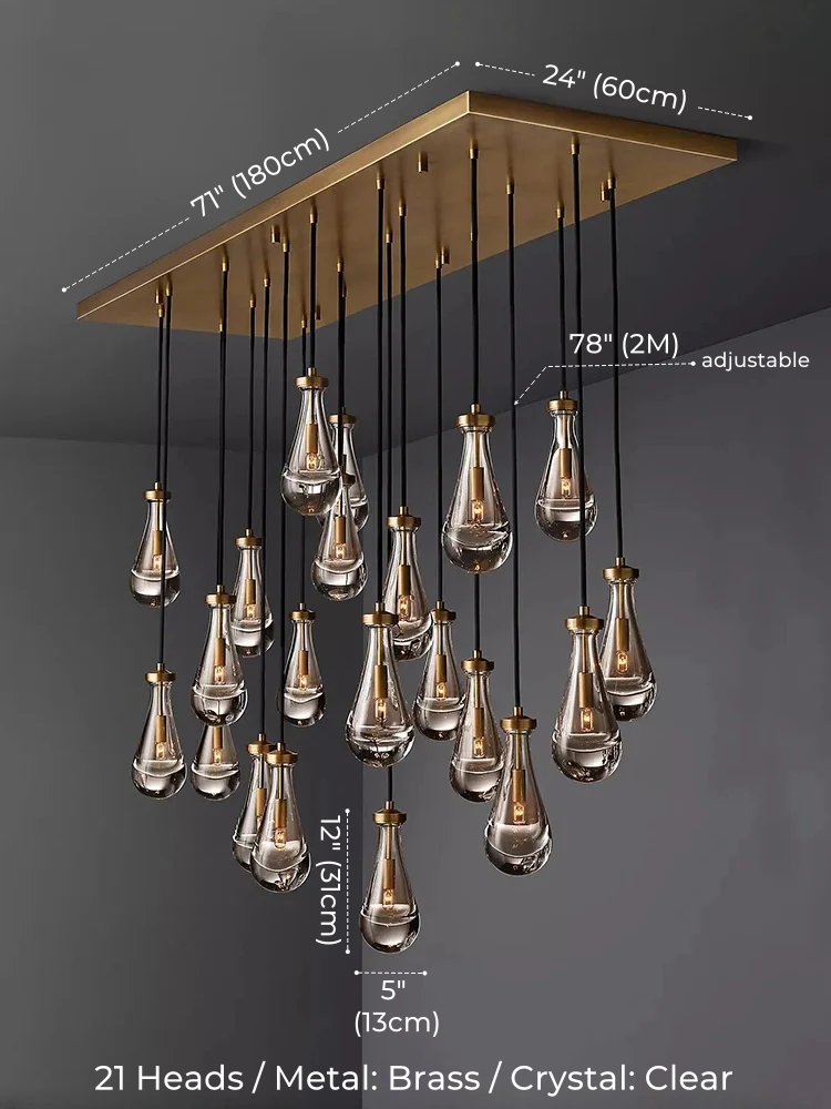 Nordic Halo Drip Brass Pendant Light