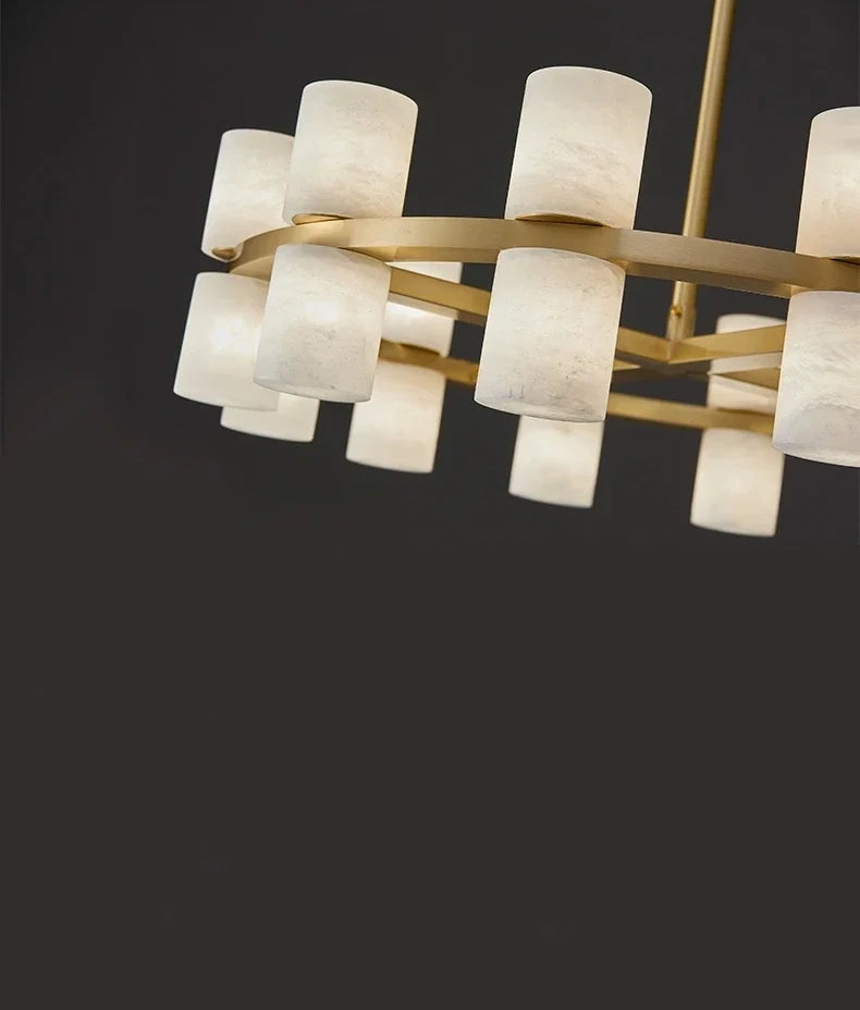 Grand Alabaster Cylinder LED Chandelier