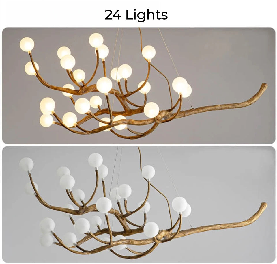 Elowen Rustic Tree Branch Chandelier, Dimmable