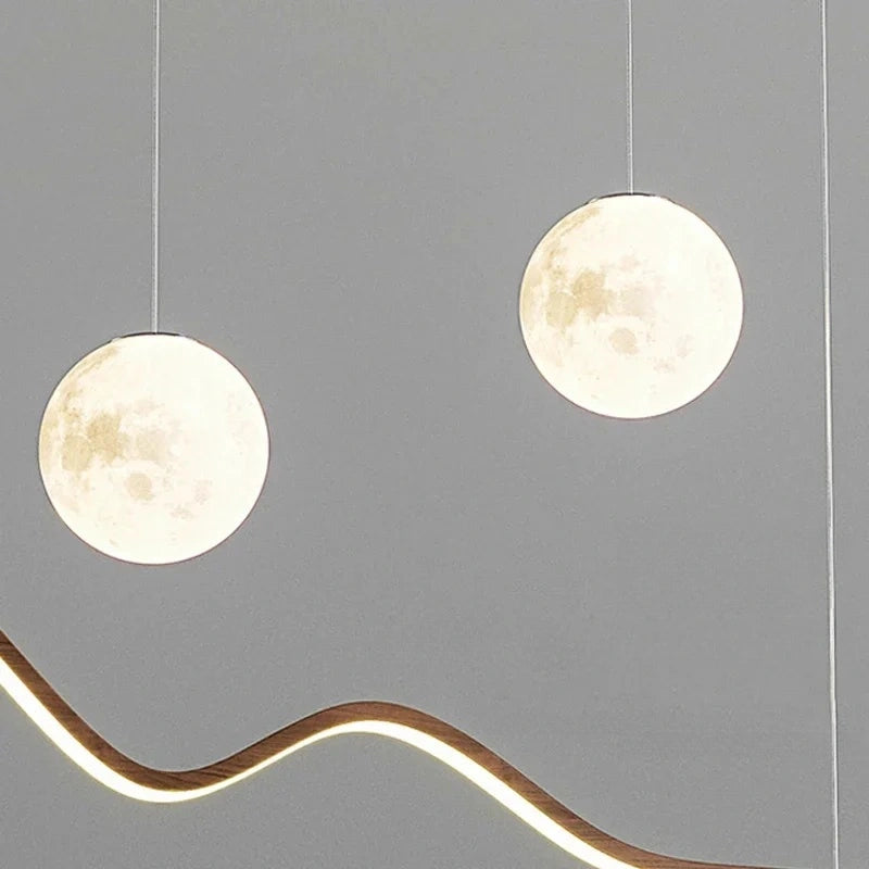 Forma Minimalist Arc LED Pendant Light with Two Globes
