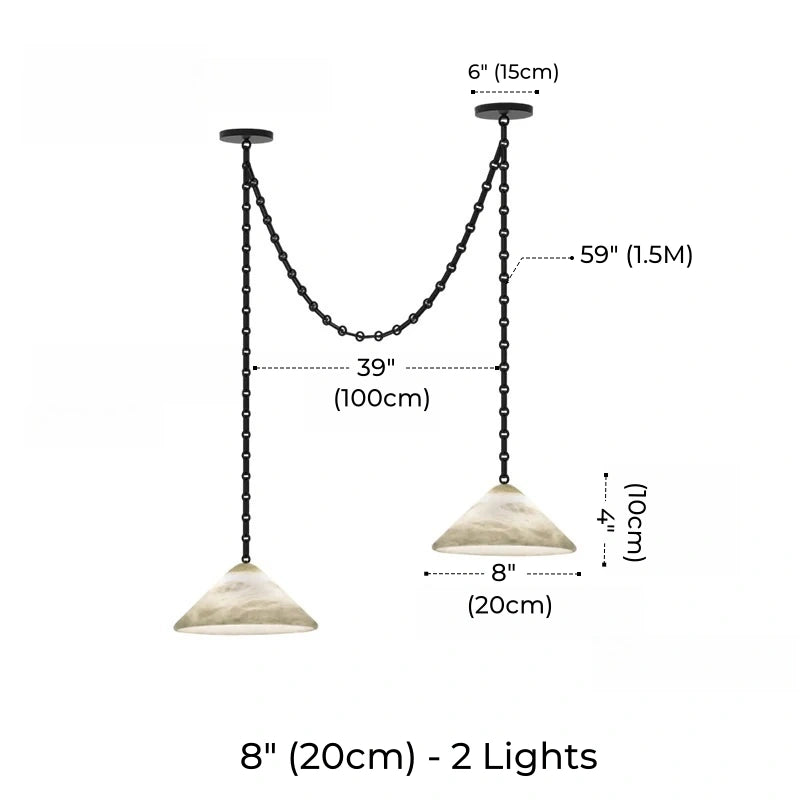 Etna Alabaster Pendant Light with Chain