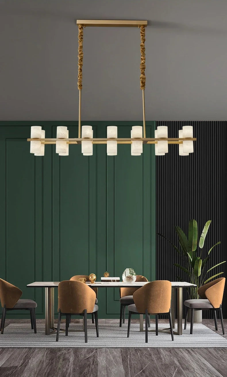 Grand Alabaster Cylinder LED Chandelier