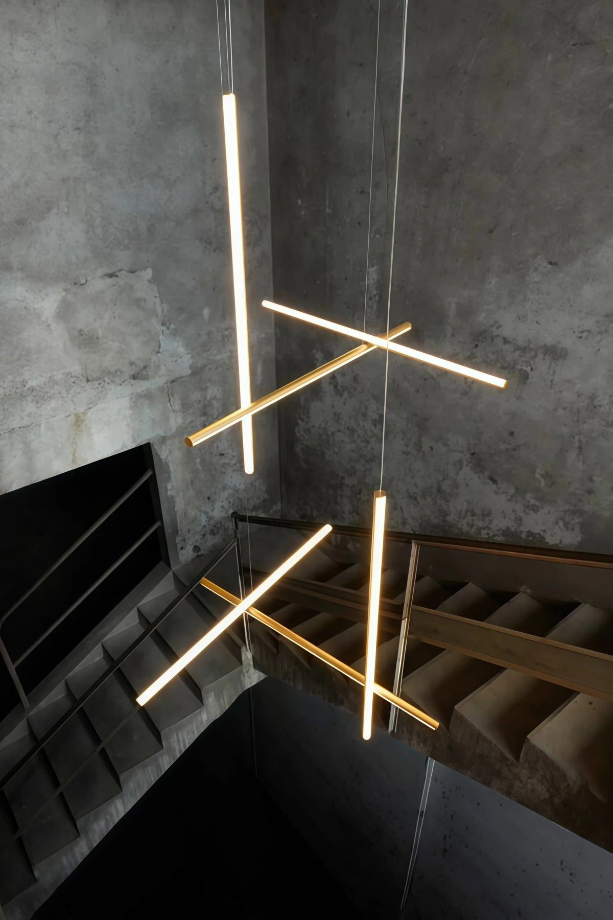 Minimalist Modular Aluminum Tube LED Chandelier