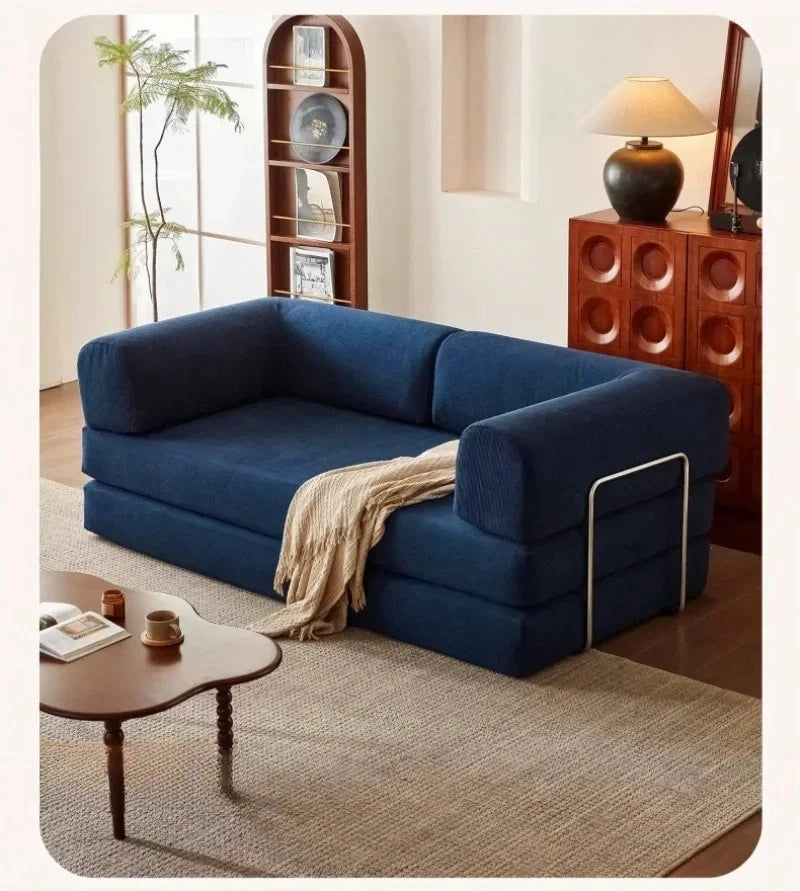 Foldable Corduroy Sofa Bed – Modern Minimalist Living Room Seating for Small Spaces