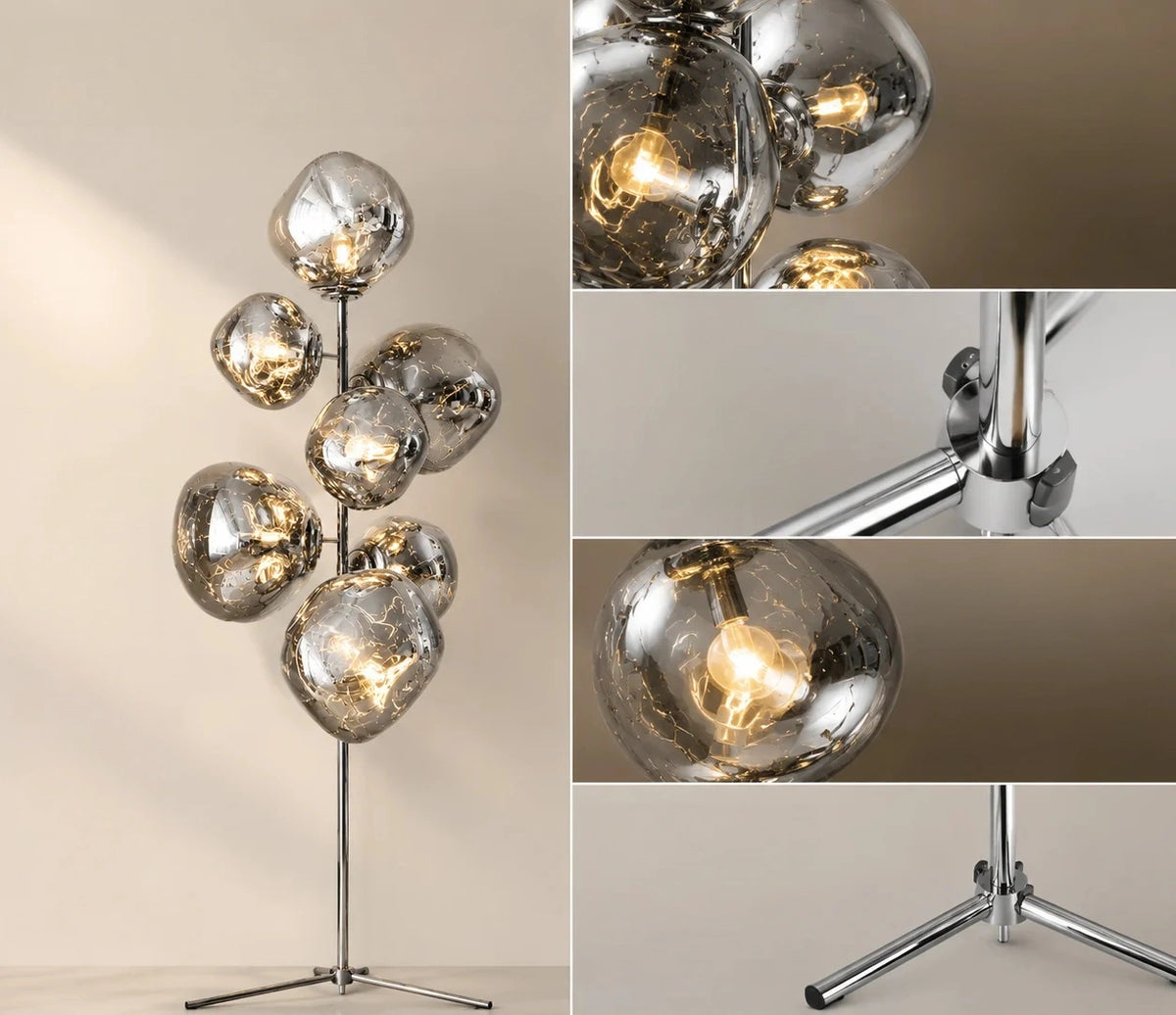 Tambora Lava Floor Lamp with Low-Profile Tripod Base