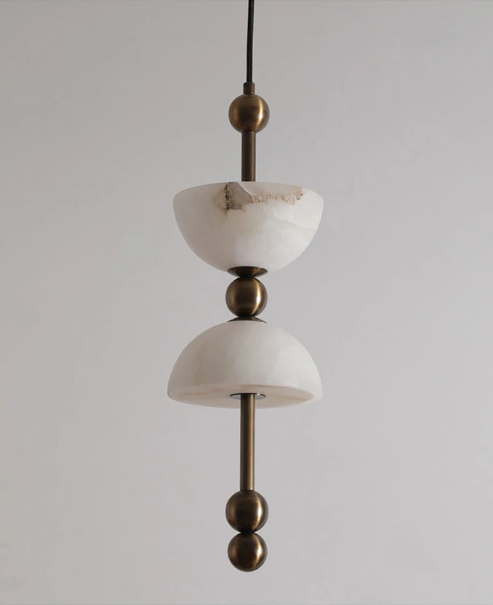Celeste Double Dome Alabaster Pendant Light
