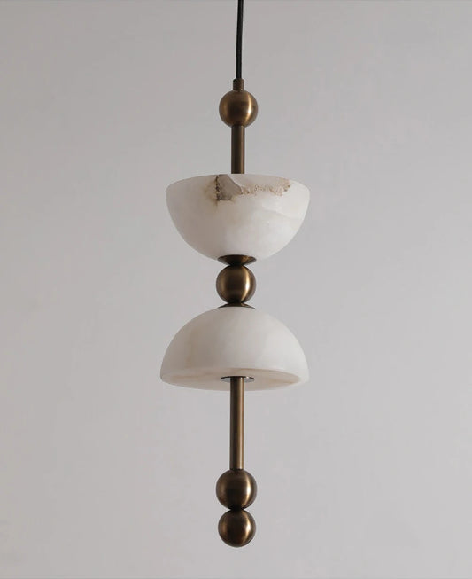 Celeste Double Dome Alabaster Pendant Light