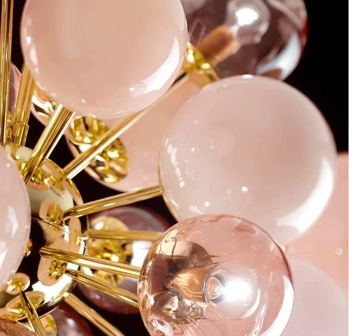 Sweet Bubbles Glass Chandelier, Pink
