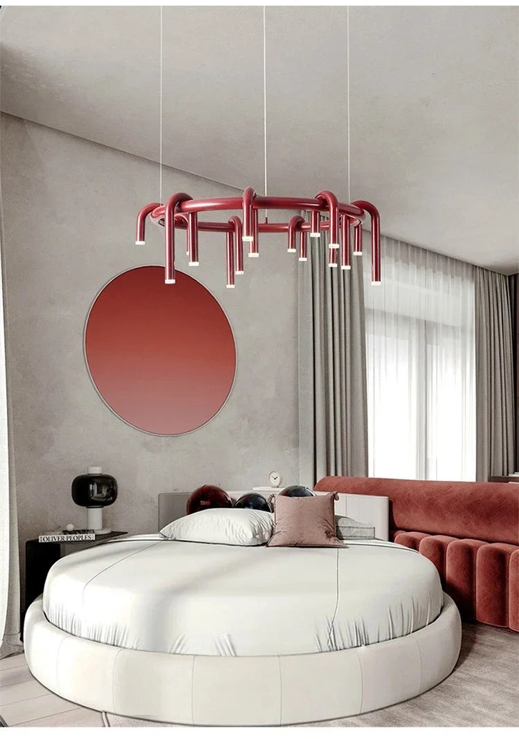 Calder Red Tube Chandelier