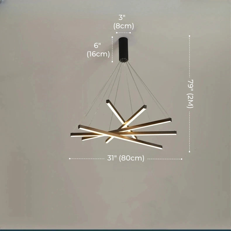 Hoell Geometry Layered Multi-Layers LED Chandelier, Black