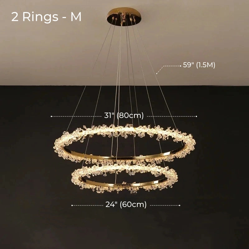 Starveil Crystal Pebbles Ring LED Chandelier