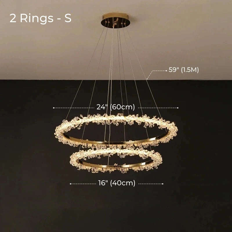 Starveil Crystal Pebbles Ring LED Chandelier