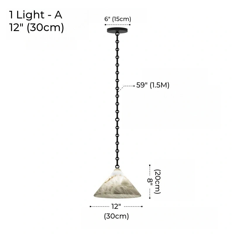 Etna Alabaster Pendant Light with Chain