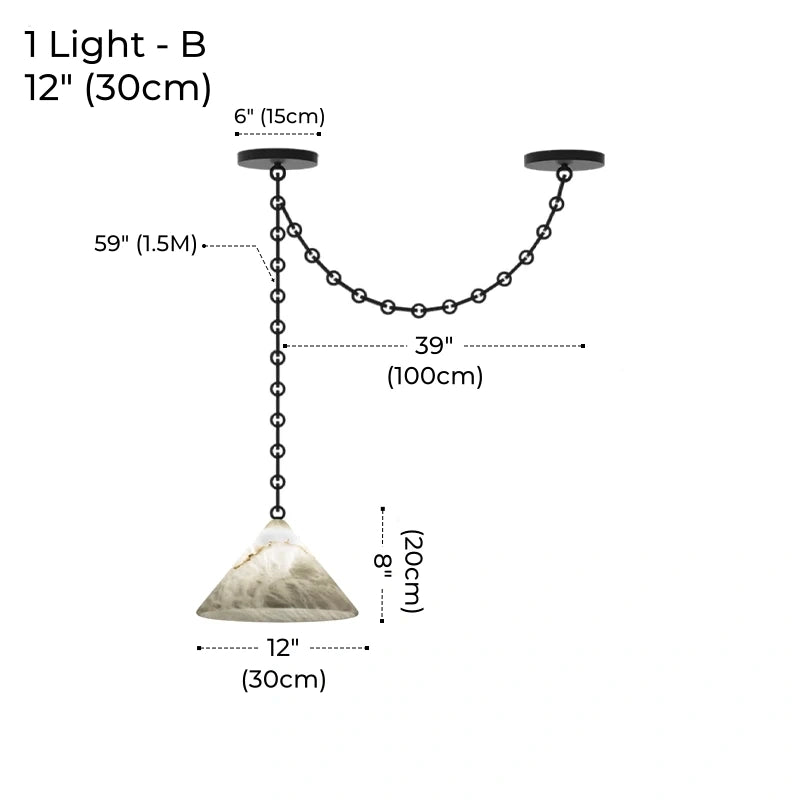 Etna Alabaster Pendant Light with Chain