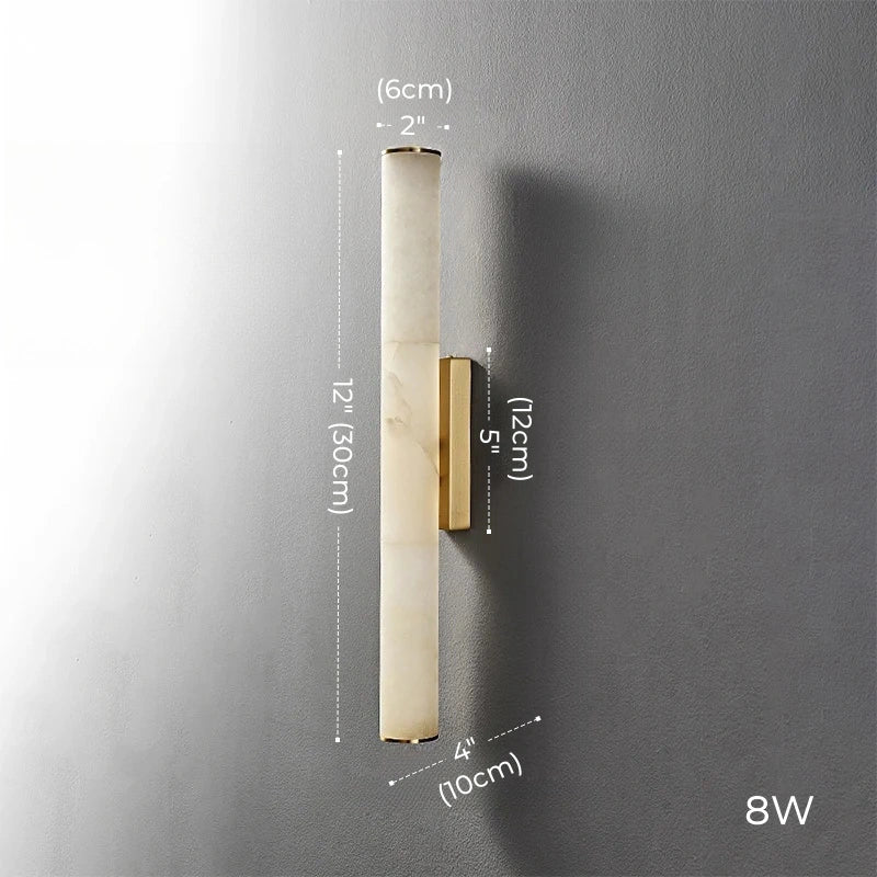 Daphne Laurel Tube Alabaster Wall Sconce