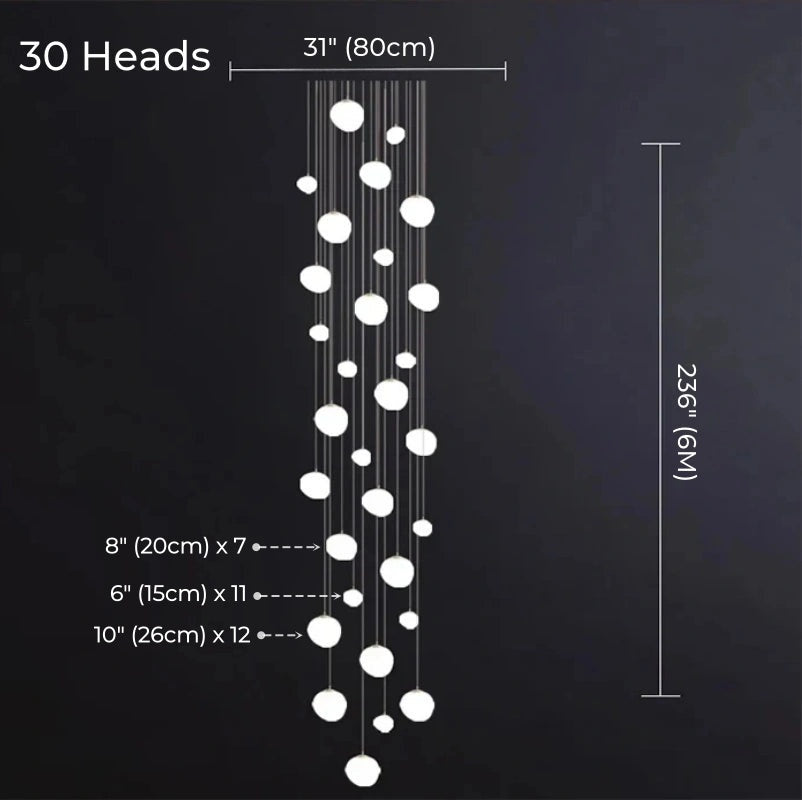 Nordic Minimalist Stone-Looking Hanging Lights for Staircase
